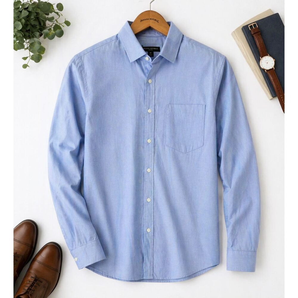BANANA REPUBLIC Dillon Fit Mens Dress Shirt Non-Iron Size S Small (652)